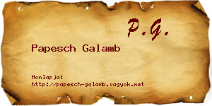 Papesch Galamb névjegykártya